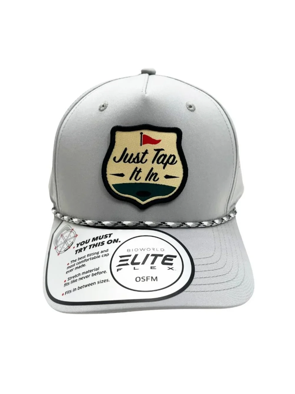Happy Gilmore Just Tap It In Golf Hat Light Gray NWT